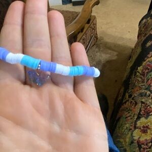 Purple clay bead bracelet